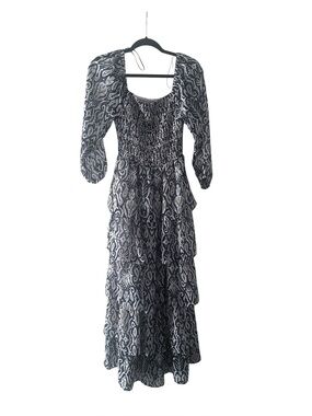 Chelsea 28 Smocked Tiered Maxi Dress in Navy, White, and Olive